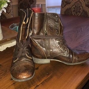 Steve Madden brown leather boots, size 7.5